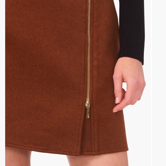 NWT Parker Brown Mini Skirt with Zipper - Picture 4 of 6